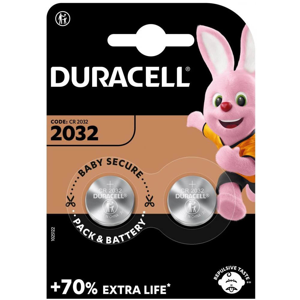 Duracell CR-2032 bat(3B) Lithium 2шт 5004349 - зображення 1