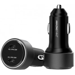 AMAZINGTHING Speed Pro PD 66W/PPS 33W 2 Port Car Charger Black (SP66WCC)