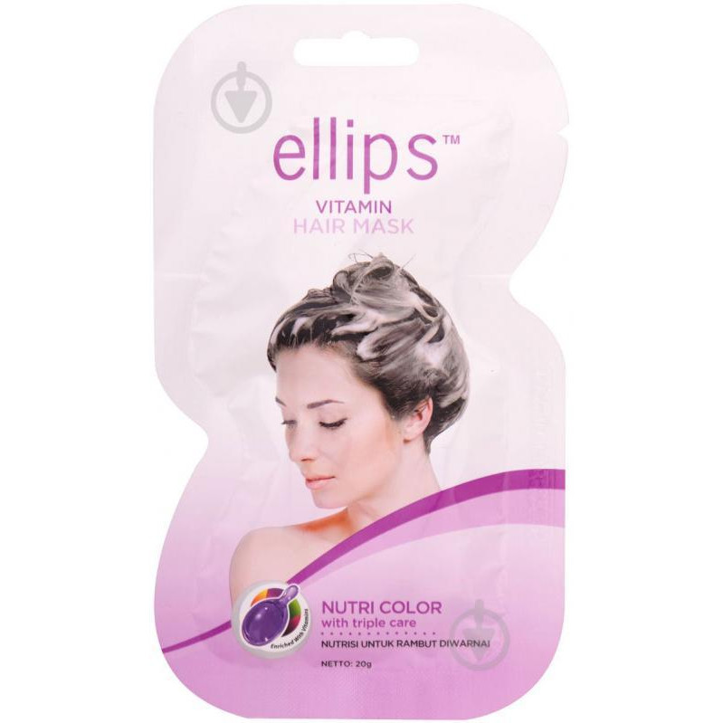 Ellips Маска для волосся  Vitamin Hair Mask Nutri Color Сяйво кольору, 20 г - зображення 1