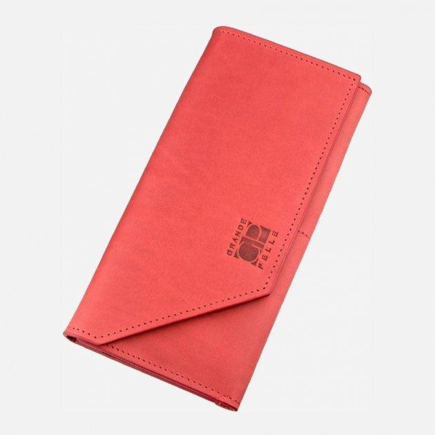 Grande Pelle Кожаный женский кошелек  leather-11216 Красный - зображення 1