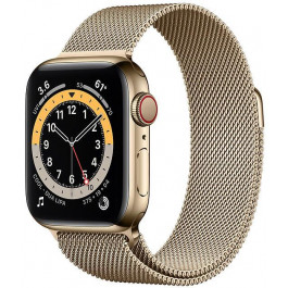 Apple Watch Series 6 GPS + Cellular 40mm Gold Stainless Steel Case w. Gold Milanese L. (M02X3)