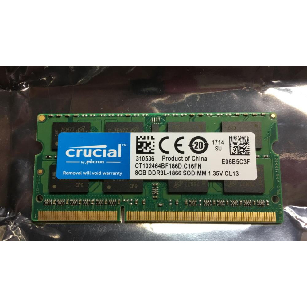 Crucial 8 GB SO-DIMM DDR3L 1866 MHz (CT102464BF186D) - зображення 1