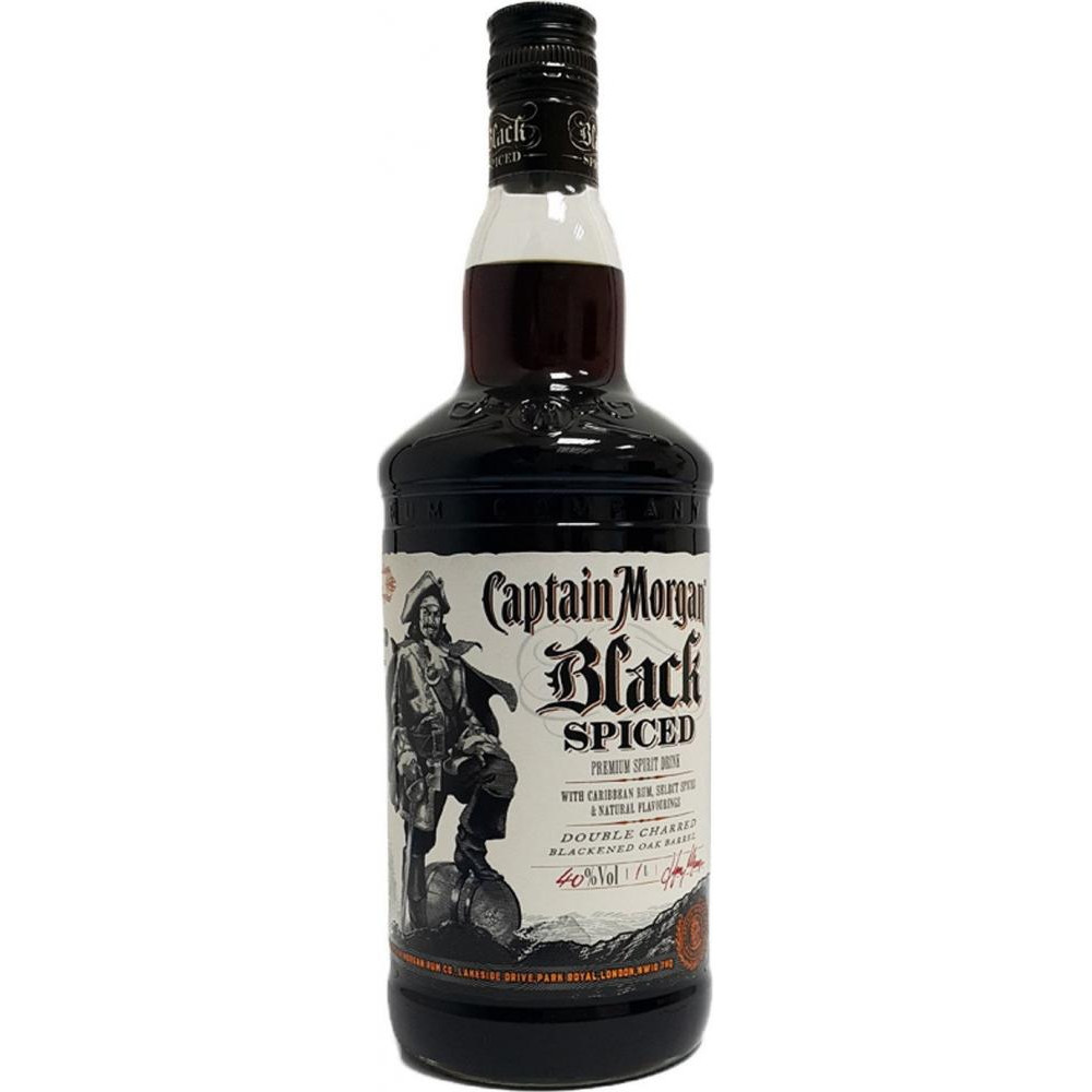 Captain Morgan Алкогольний напій на основі Карибського рому  "Black Spiced" 1л (BDA1RM-RCM100-009) - зображення 1