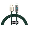 Baseus Display Fast Charging Data Cable USB to Type-C 66W Green 1m (CASX020006) - зображення 1