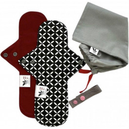 Ecotim for girls Набір  Багаторазові прокладки Максі 5 крапель 2 шт + Мішечок для зберігання + Петелька для сушіння М