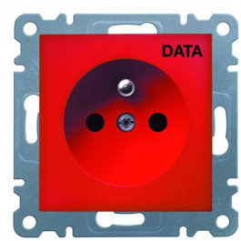 Hager Розетка DATA с центральным контактом заземления WL1029 Lumina-2, красная
