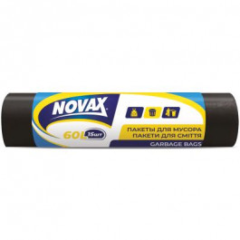 Novax Пакети для сміття  чорні 60 л 15 шт. (4823058320342)