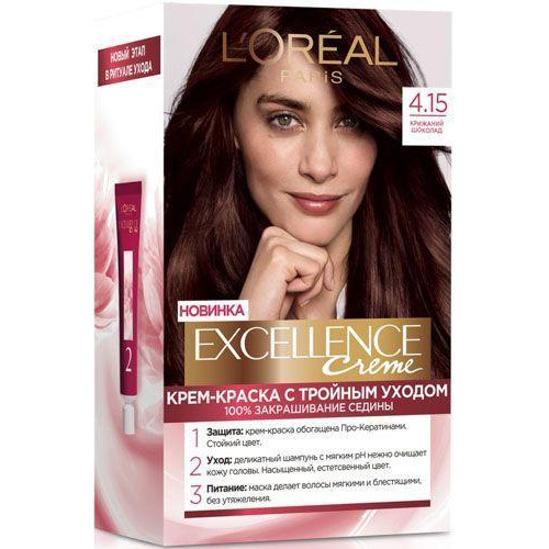 L'Oreal Paris . Краска для волос Excellence тон 4.15 1шт (3600522089414) - зображення 1