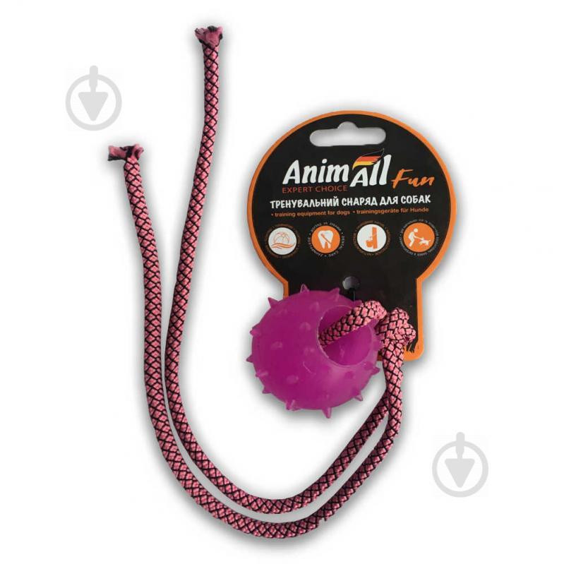 AnimAll Іграшка  Fun куля з канатом, фіолетова, 4 см (88174) - зображення 1
