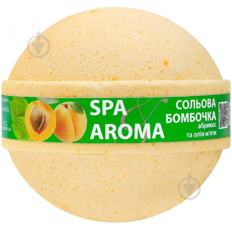 BIOTON Сольова бомбочка для ванни  Spa&Aroma Абрикос та олія М&#39;яти 200 г (4820026156095) - зображення 1