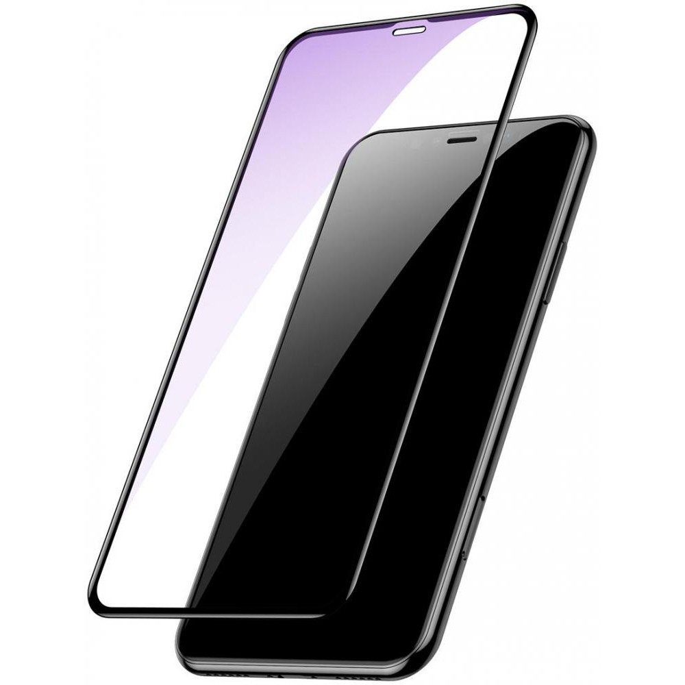 Baseus All-screen Arc-surface Tempered Glass Film 0.2mm for iPhone XS Max Black (SGAPIPH65-HE01) - зображення 1