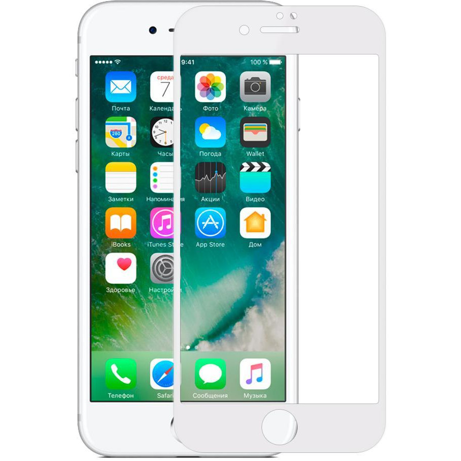 Baseus Tempered Glass Silk Screen 0.23mm Narrow side type for iPhone 6s/7/8 White (SGAPIPH7S-ZD02) - зображення 1