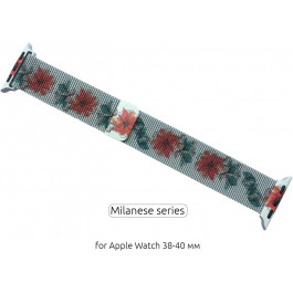 ArmorStandart Браслет металлический  Milanese Loop для Apple Watch 38mm 40mm Flowers Fuchsia (ARM5295 ARM52959
