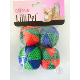 Lilli Pet Іграшка для котів  М&#39;ячик різнокольоровий d=6 см 4 шт (4250701770252)