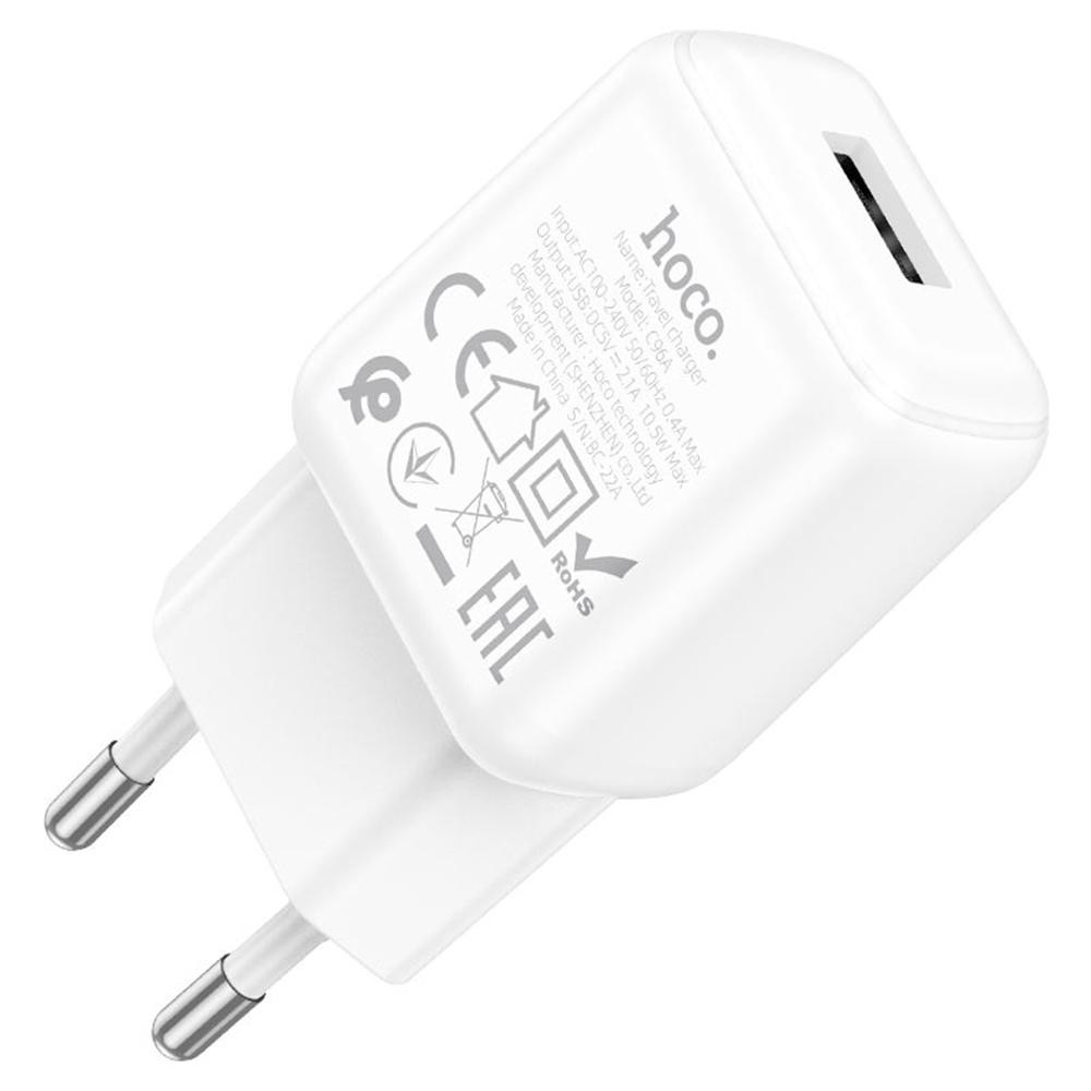 Hoco C96A Single port charger set + USB Type-C White - зображення 1
