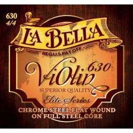 La Bella 630 Violin String Set, Chrome Steel Flat Wound