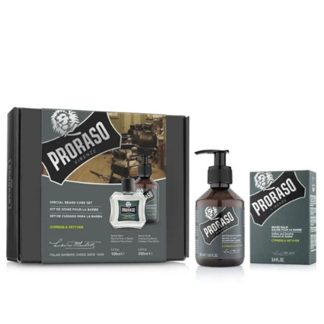 Proraso Подарунковий набір по догляду за бородою  Duo Pack Cypress & Vetyver (Beard Balm + Shampoo) - зображення 1