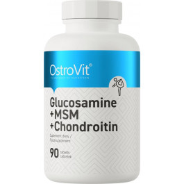 OstroVit Глюкозамін + МСМ + Хондроїтин 90 таблеток (захист суглобів та зв'язок)