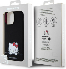 CG Mobile Hello Kitty Liquid Silicone Daydreaming Logo for iPhone 15 Pro Max Black (HKHCP15SSKCDKK)