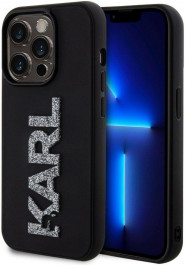 CG Mobile Karl Lagerfeld 3D Rubber Glitter Logo Karl для iPhone 15 Pro Max Black (KLHCP15X3DMBKCK)