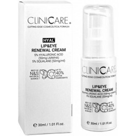 ClinicCare Крем для губ и глаз  Hyal Lip & Eye Renewal Cream Восстанавливающий 30 мл (635346370137)