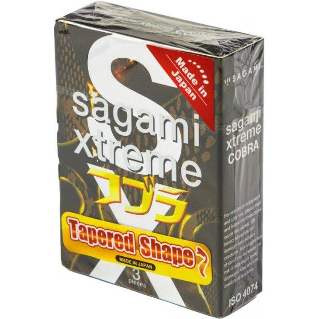 Sagami Презервативы Sagami Xtreme Tapered Shape Cobra 3 шт (ROZ6400229302) - зображення 1