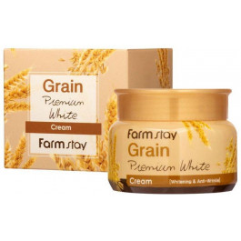 FarmStay Осветляющий крем для лица  Grain Premium White Cream с маслом ростков пшеницы 100 г (8809480772283)