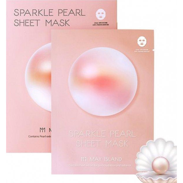 May Island Набір тканинних масок для обличчя  Sparkle Pearl Sheet Mask 5EA Зволожувальних з перлами 30 г х 5 шт - зображення 1