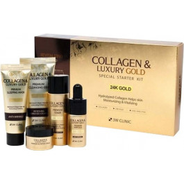 3W CLINIC Набір косметики з колагеном і золотом  Collagen Luxury Gold Special Starter Kit 5 засобів (880977262
