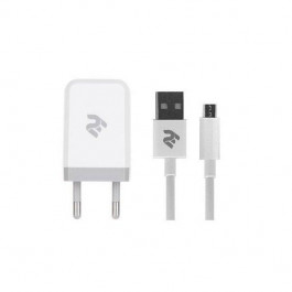 2E USB Wall Charger 2.1A + micro USB White (2E-WC1USB2.1A-CM)