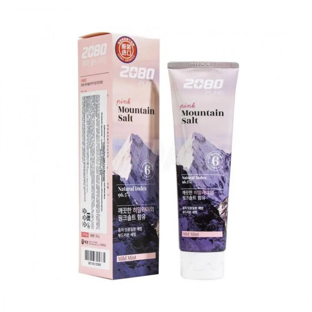 Dental Clinic 2080 Зубна паста з рожевою гімалайською сіллю Pure Mountain Salt Pink Mild Mint 2080 120 г - зображення 1