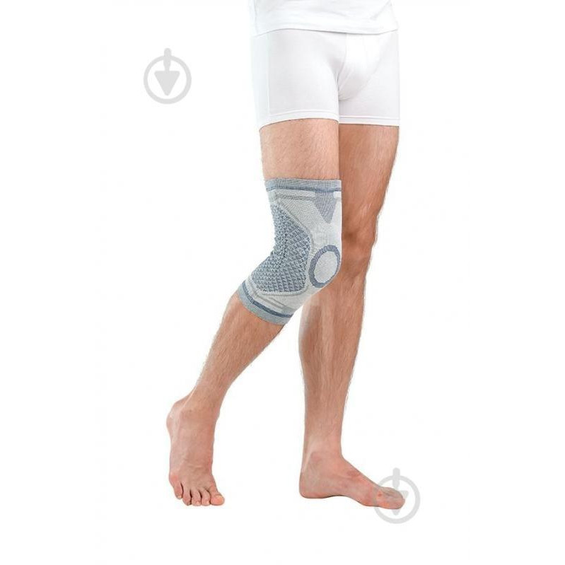 Алком Бандаж на колінний суглоб із силіконовим кільцем  3023 р. 4 сірий - зображення 1