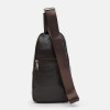 Keizer Темно-коричнева чоловіча сумка-слінг із натуральної шкіри на дві блискавки  (22098) - зображення 3