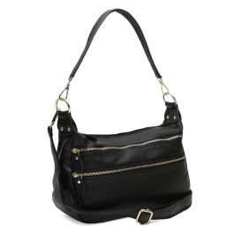 Borsa Leather Жіноча сумка через плече  чорна (K1213-black)