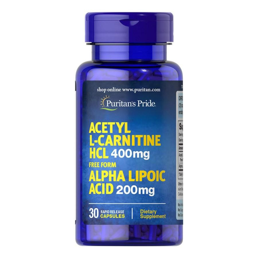 Puritan's Pride Acetyl L-Carnitine 400 mg with Alpha Lipoic Acid 200 mg 30 капс - зображення 1