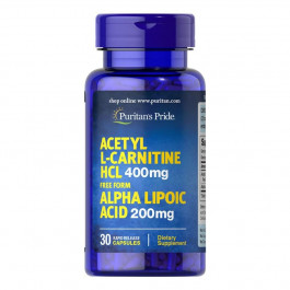   Puritan's Pride Acetyl L-Carnitine 400 mg with Alpha Lipoic Acid 200 mg 30 капс