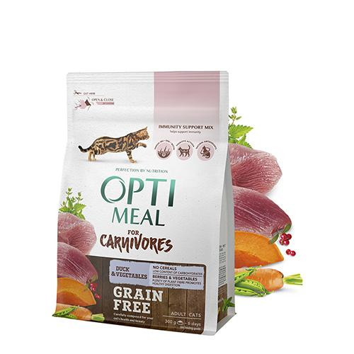 Optimeal Grain Free Carnivores Для взрослых кошек Утка и Овощи 0,3 кг (4820083905926) - зображення 1