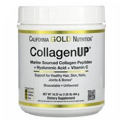 California Gold Nutrition Колаген UP морські колагенові пептиди гіалуронова кислота вітамін C без запаху  464 г - зображення 1