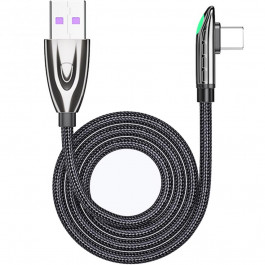 Essager Bullet Train Cable 6A 66W USB-A to Type-C 2m Black (EXCT-FXHA01)