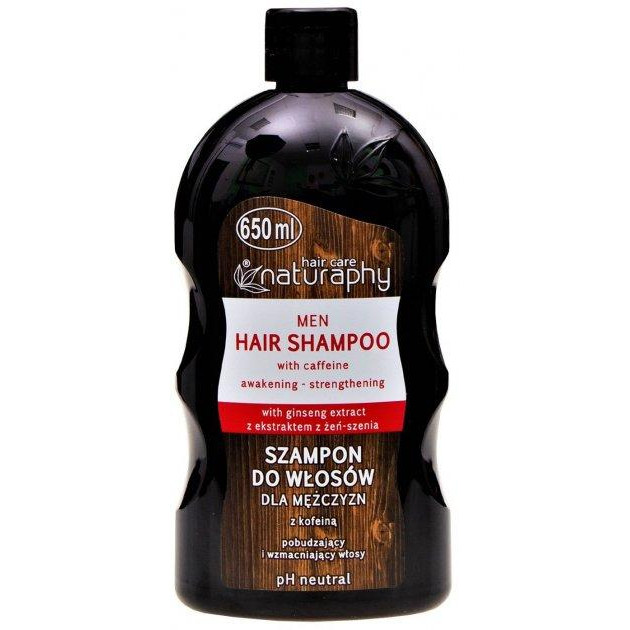 Naturaphy Зміцнювальний шампунь для чоловіків  з кофеїном та екстрактом женьшеню для всіх типів волосся 650 мл - зображення 1