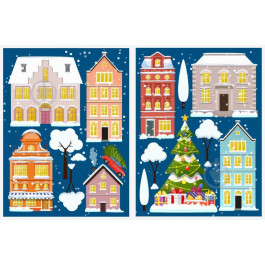 Design stickers Декоративная наклейка Зимний город 2 листа 42x59,4 см