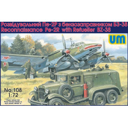 UniModels Разведывательный бомбардировщик Пе-2Р с бензозаправником БЗ-38 (UM108)