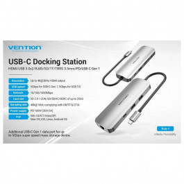 Vention 9-in-1 Docking Station Aluminum Alloy Type (TOMHB)