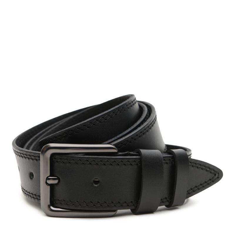 Borsa Leather Ремінь  V1GX03-black чоловічий шкіряний чорний під джинси - зображення 1