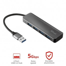 Trust Halyx 4-Port USB-A 3.2 Aluminium (23327)