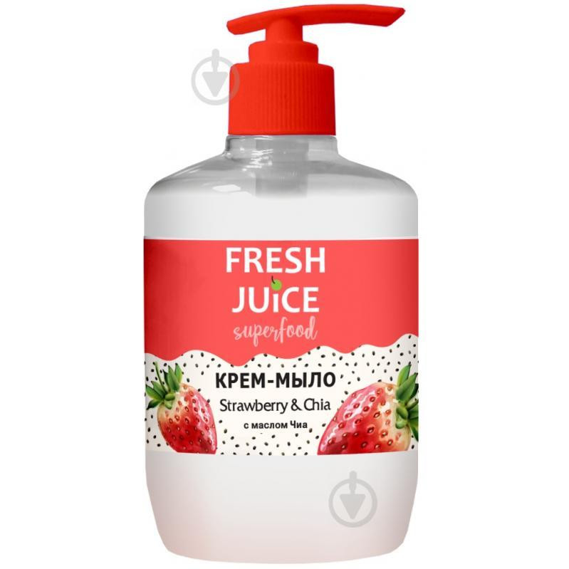 Fresh Juice Крем-мыло жидкое  Superfood Strawberry & Chia 460 мл (4823015942211) - зображення 1