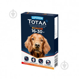 SUPERIUM Таблетки для тварин  Тотал тотального спектру дії для собак 16-30 кг (4823089348780)
