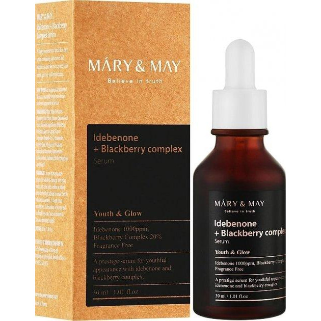 MARY & MAY Антиоксидантний серум для обличчя  Idebenone + Blackberry Complex Serum 30 мл (8809670680831) - зображення 1