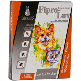 Modes Капли  Фипро-Люкс противопаразитарные для собак и котов 1.5 -4 кг, 4 шт х 0.5 мл (4820254820089)