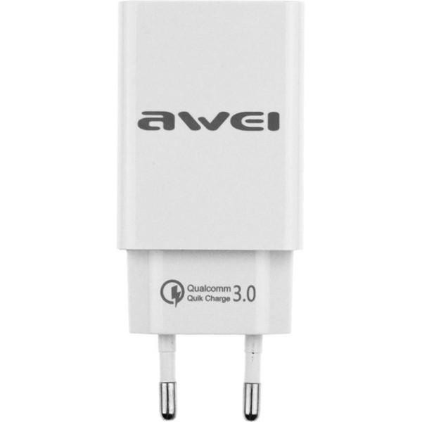 Awei C-820 Travel charger 1USB 2.0A QC 3.0 White - зображення 1